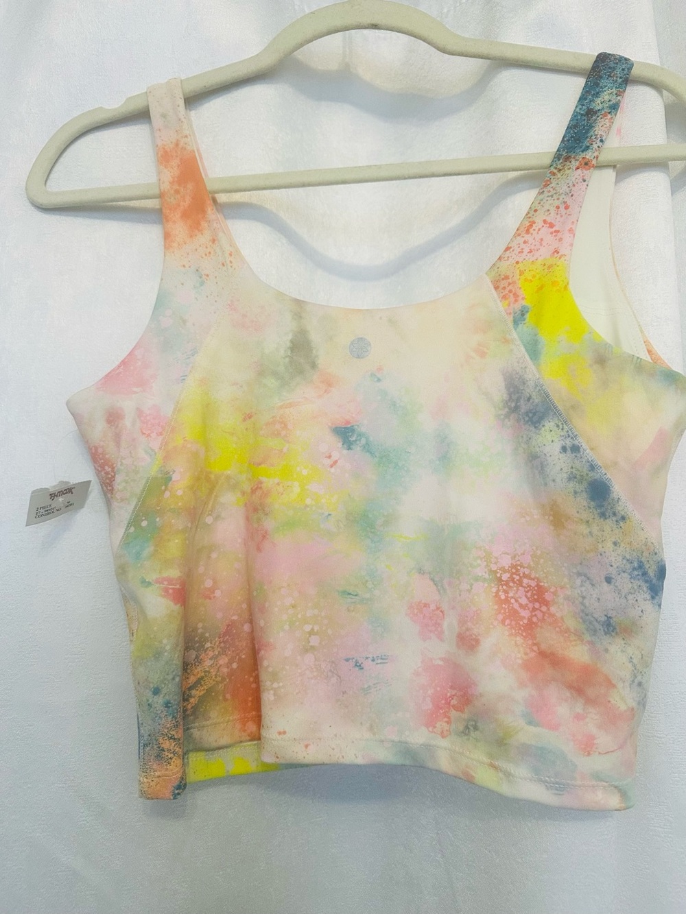 Paint-Splatter Active Crop Tank & Biker Short Set 2 PCS - Picture 3 of 6